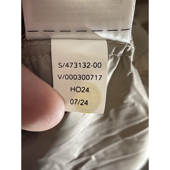 Athleta Aire Puffer Parka Coat Womens XL Tall Beige Hooded Water Repellent - Picture 10 of 11